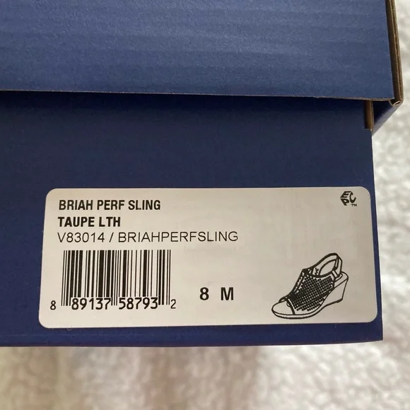 NWT Rockport Women's Briah perforated sling back wedge taupe sandal, size 8M - Picture 9 of 12